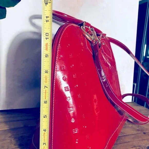 Arcadia Shiny Red Handbag or Shoulder Bag - Picture 6 of 6